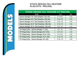 Stock Printed Tail Feather Flags - 5 Sizes!